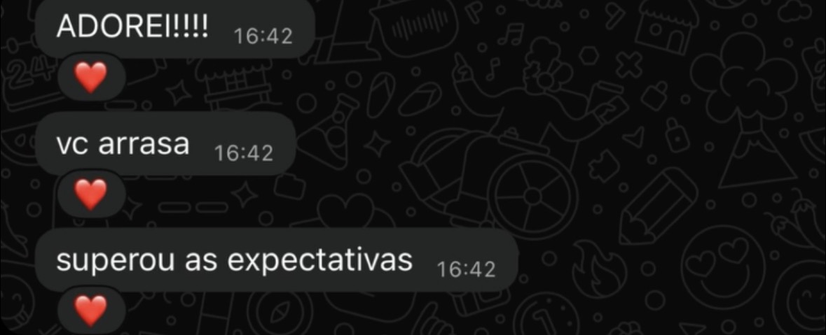 Print de depoimento de cliente