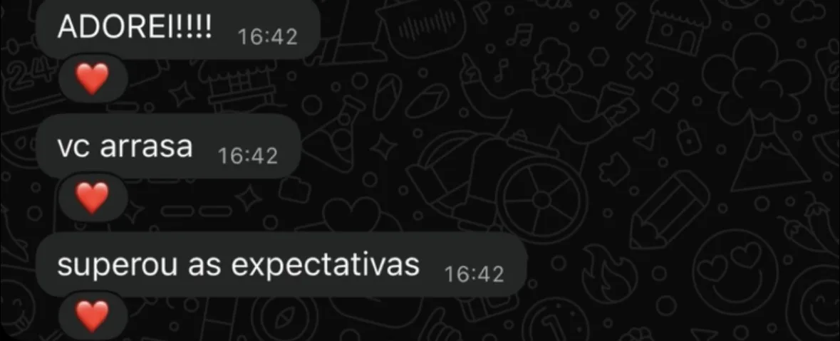 Print de depoimento de cliente