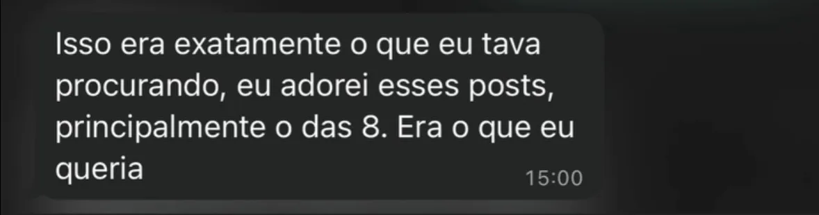 Print de depoimento de cliente